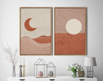 Gold Sun /& Landscape Gorgeous Printed Wrap Framed Canvas Wall Art Paper Print
