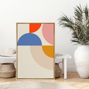 signwin Framed Canvas Wall Art Abstract Geometric Illustration Canvas Prints Modern Home Artwork Decoration for Living Room Bedroom