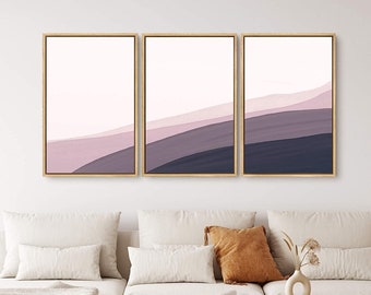 signwin 3 Piece Framed Canvas Wall Art Colorful Misty Abstract Nature Canvas Prints Minimalist Home Artwork Decor for Living Room Bedroom