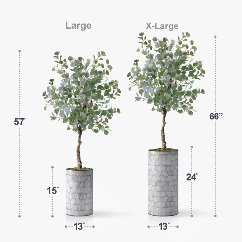 Artificial Tree in Modern Triangel Pattern Planter Fake - Etsy