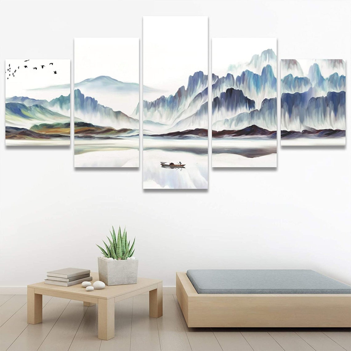 5 Piece Mountain Wall Art Nature Wall Art Abstract Landscape - Etsy