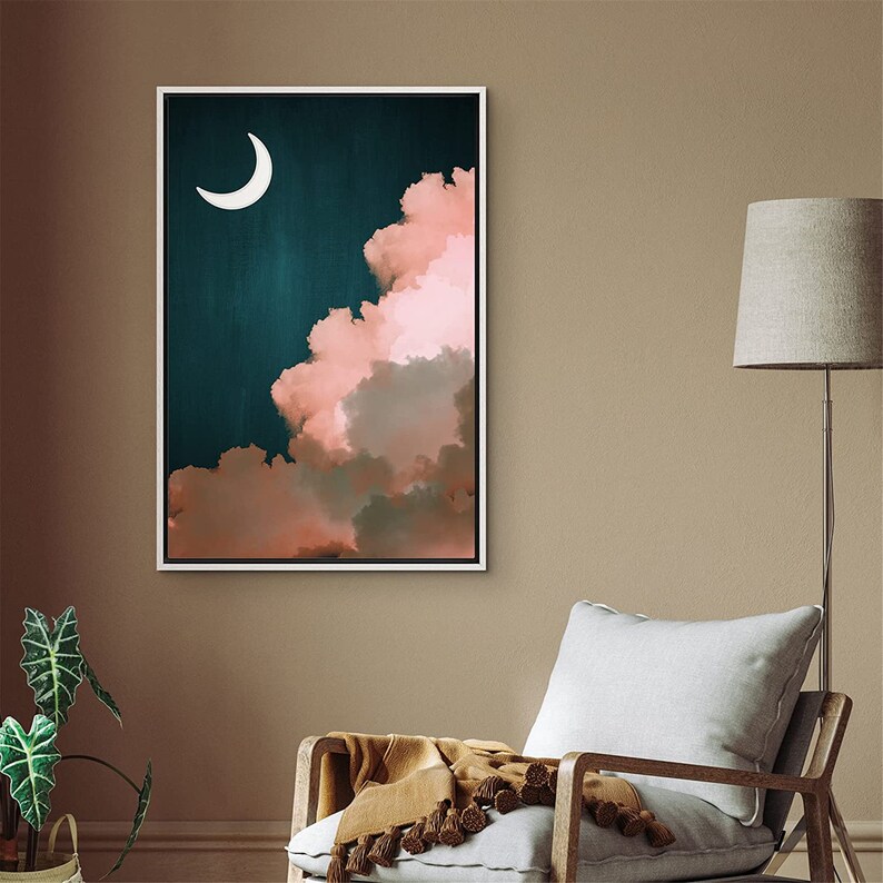 Signwin Framed Canvas Wall Art Pink Cloud on Sky Canvas Prints Etsy