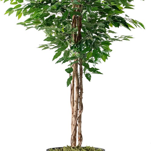 Artificial Tree in Modern Pattern Planter, Fake shops Ficus Silk Tree, Artificial Plant for Indoor and Outdoor Home Decoration
