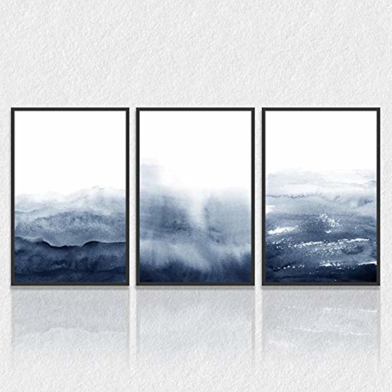 signwin 3 Piece Framed Canvas Wall Art Fog Canvas Prints Home Artwork Decoration for Living Room,Bedroom