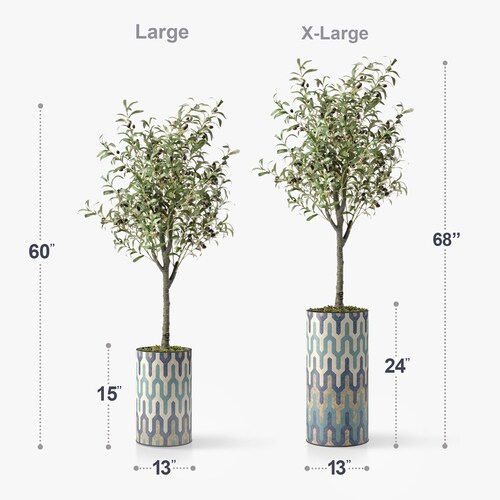 Artificial Tree in Modern Planter, Fake Olive Silk Tree, Artificial Plant for Indoor and shops Outdoor Home Decoration