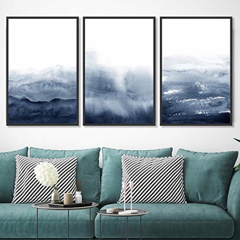 signwin 3 Piece Framed Canvas Wall Art Fog Canvas Prints Home Artwork Decoration for Living Room,Bedroom