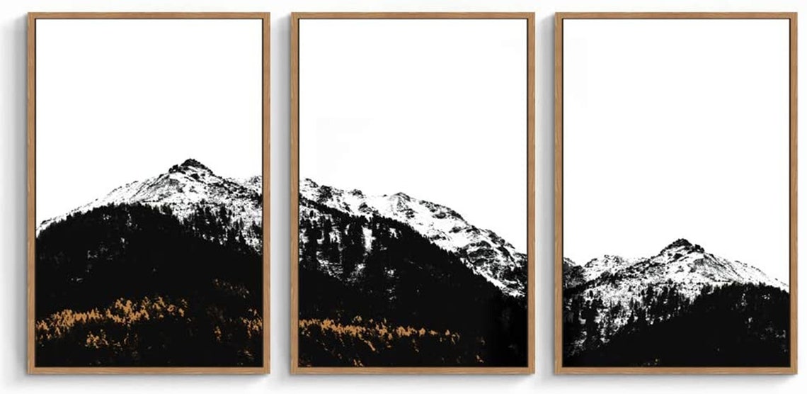 Signwin 3 Piece Framed Canvas Wall Art Green Nature Scenery Etsy
