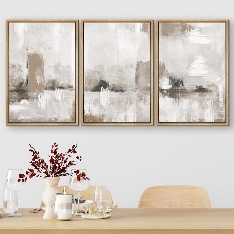 SIGNWIN 3 Piece Framed Canvas Print Wall Art Pastel Grunge Etsy