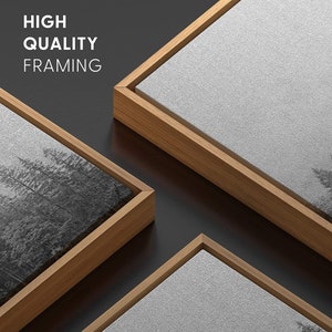 Signwin 3 Piece Framed Canvas Wall Art Black and White Forest Nature ...