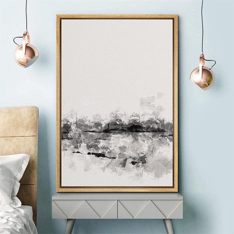 SIGNWIN Framed Canvas Print Wall Art Black Gray Industrial Etsy