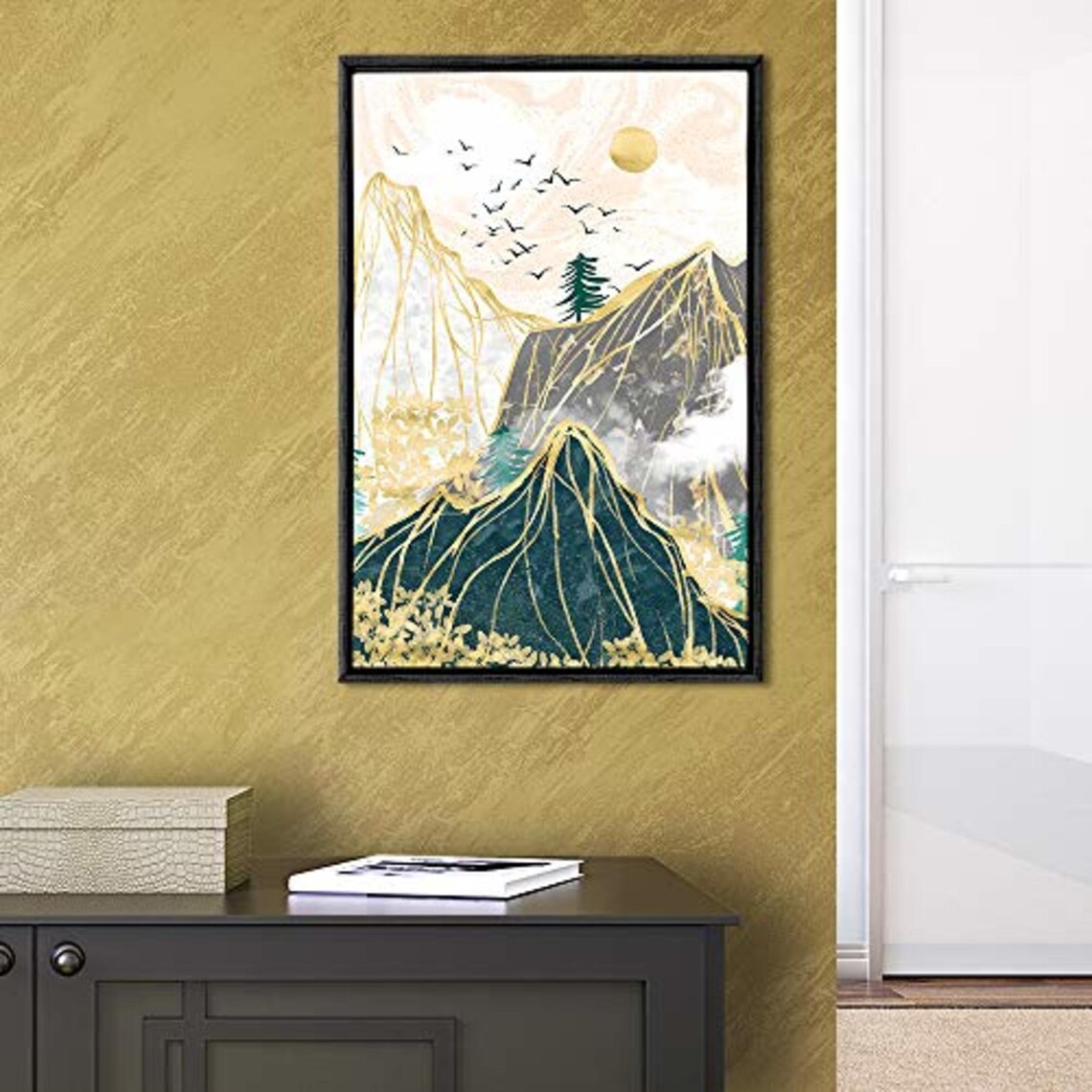 Signwin Framed Canvas Wall Art Golden Forest Canvas Prints Etsy