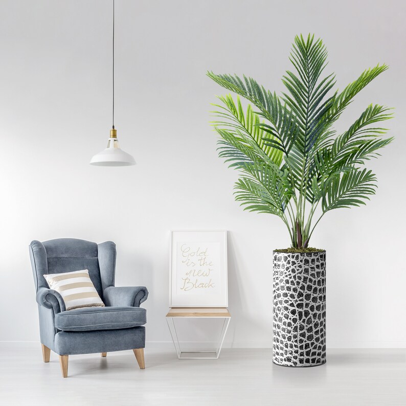 Artificial offers Tree in Modern Planter, Fake Areca Tropical Palm Silk Tree, Artificial Plant for Indoor and Outdoor Home Decoration