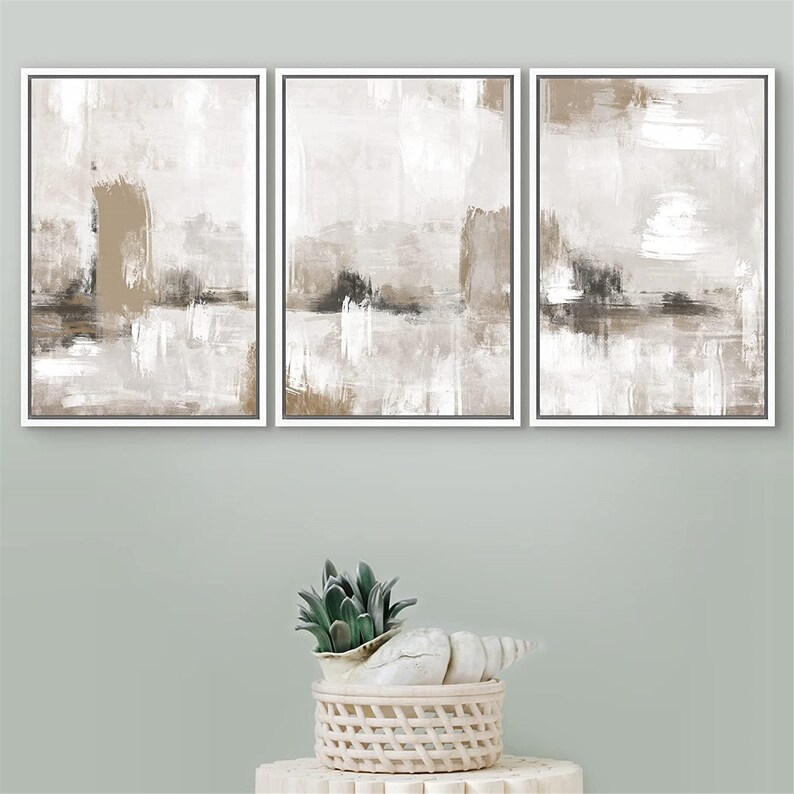 SIGNWIN 3 Piece Framed Canvas Print Wall Art Pastel Grunge Etsy