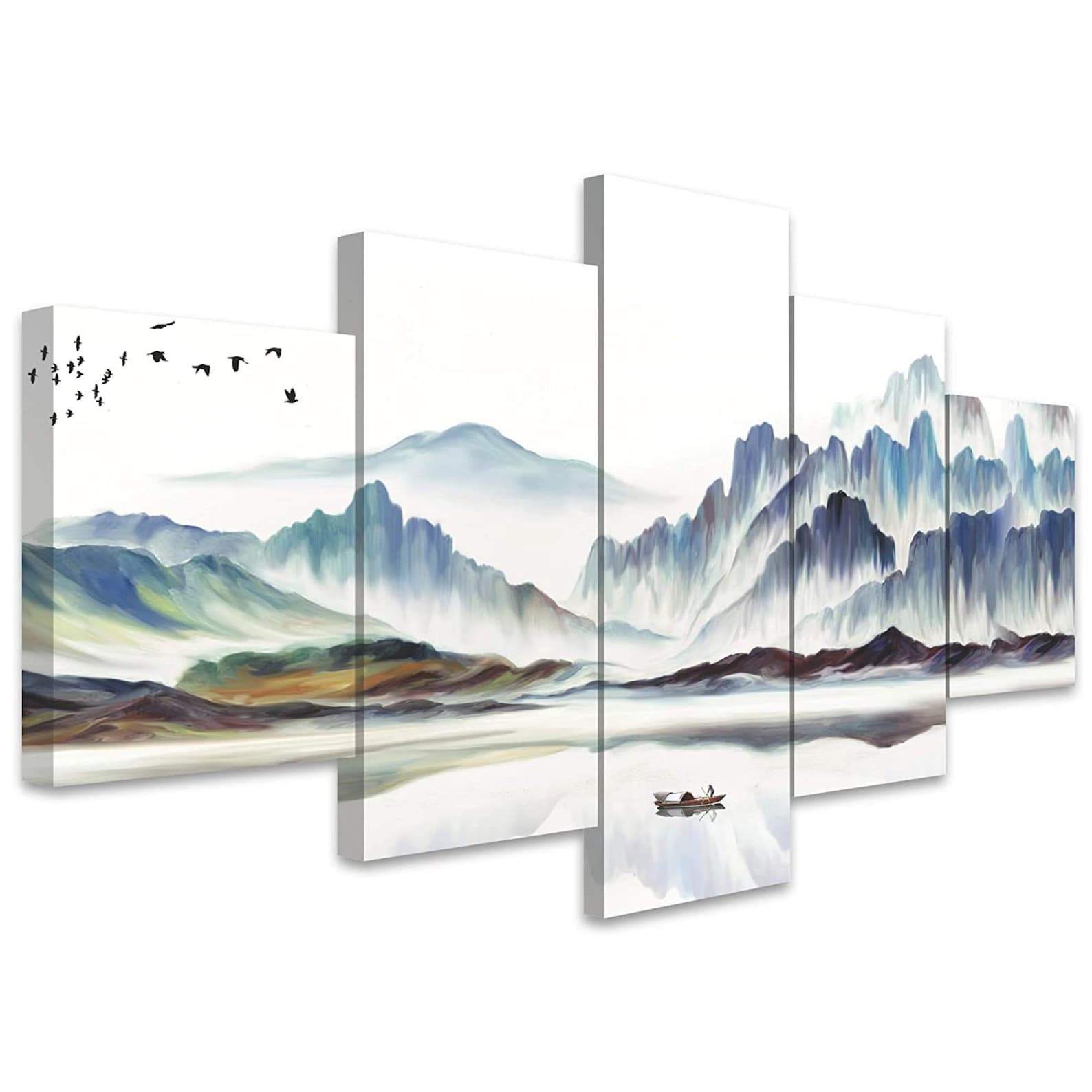 5 Piece Mountain Wall Art Nature Wall Art Abstract Landscape - Etsy