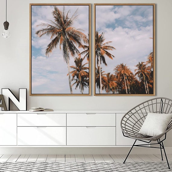 Signwin Palm Tree Wall Art Set of 2 Palm Tree Canvas Print