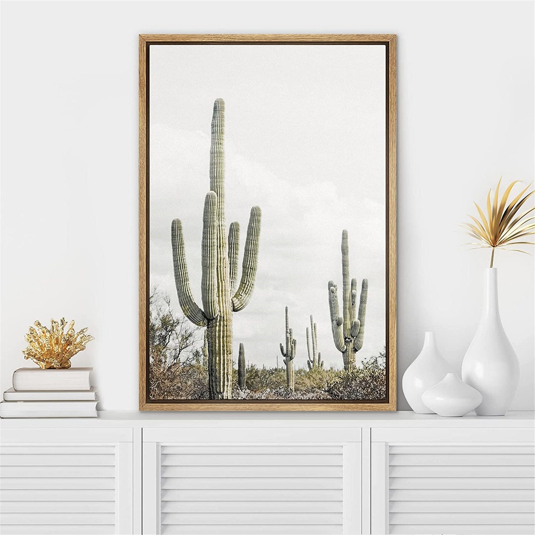 SIGNWIN Framed Canvas Print Wall Art Southwest Saguaro Cactus Succulent ...