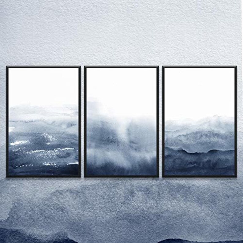 signwin 3 Piece Framed Canvas Wall Art Fog Canvas Prints Home Artwork Decoration for Living Room,Bedroom