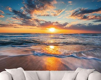 Beach wall mural deals