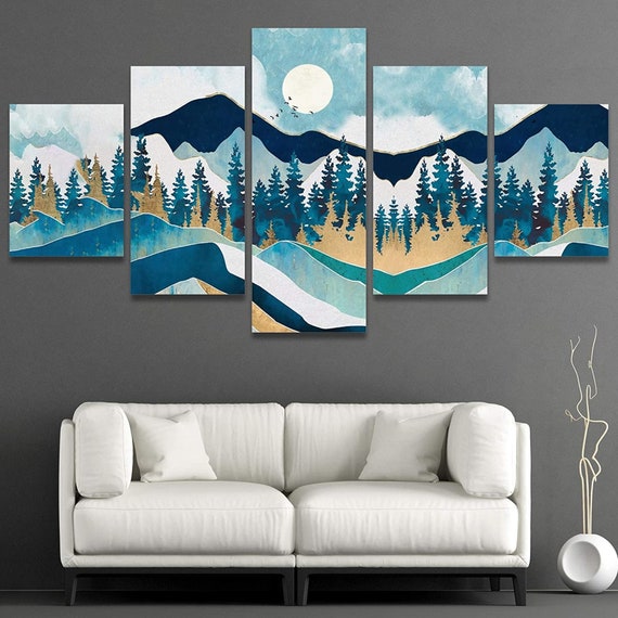 3 Piece Wall Art Living Room Bedroom Decor Canvas abstract Mountains Paintings 