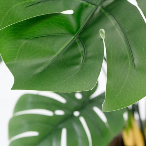 Artificial Tree in Modern Geometric Pattern Planter, Fake Monstera Silk Tree, Artificial Plant for shops Indoor and Outdoor Home Decoration