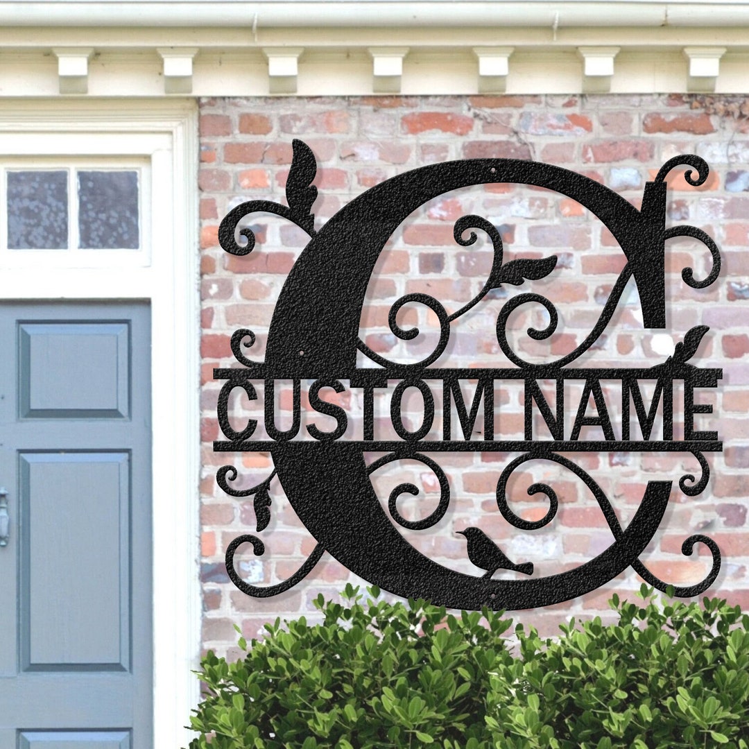 Custom Metal Signs Monogram Wall Decor Metal Wall Art Last Name Sign
