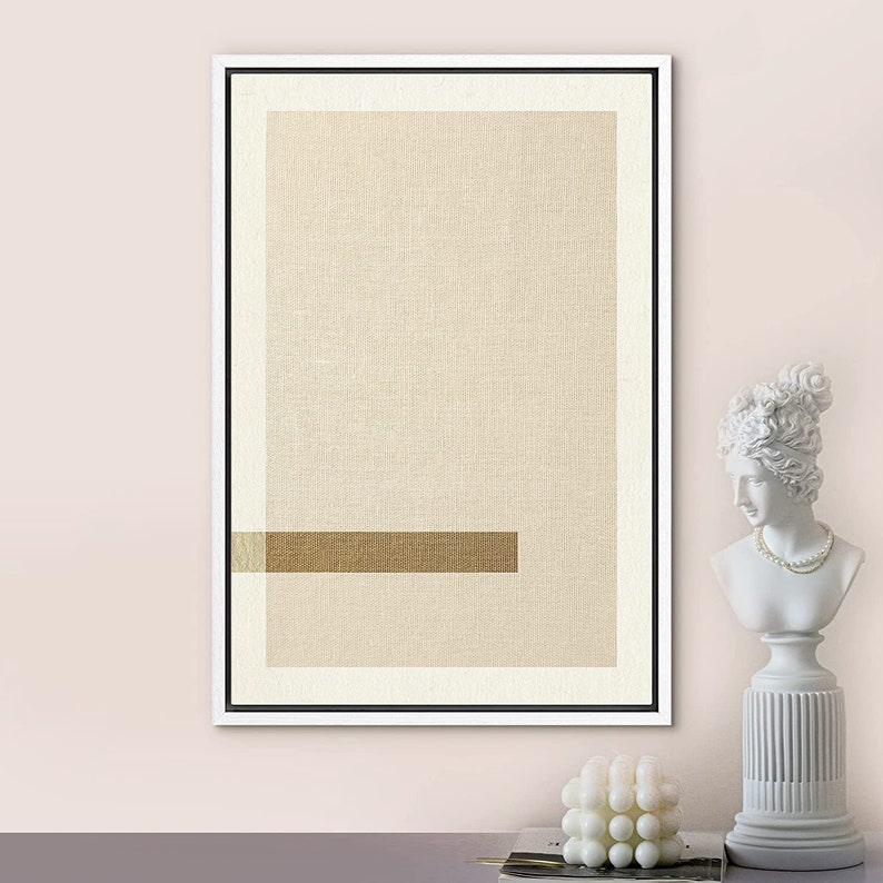 SIGNWIN Framed Canvas Print Wall Art Tan Brown Square Polygon Etsy