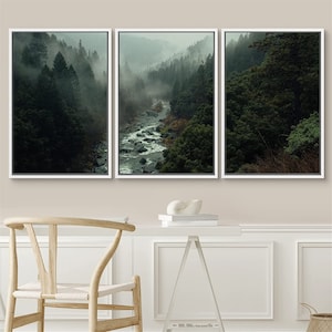 signwin 3 Piece Framed Canvas Wall Art Forest Mountain Nature Landscape Photography Print Modern Art Decor for Living Room 画像 7