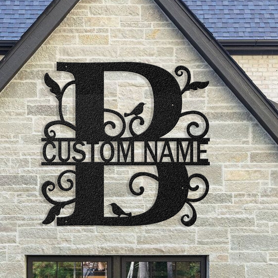 Custom Metal Signs Monogram Wall Decor Metal Wall Art Last Name Sign