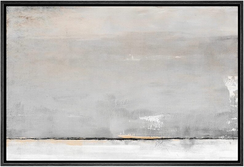 SIGNWIN Framed Canvas Wall Art Gray Tan Pastel Watercolor - Etsy