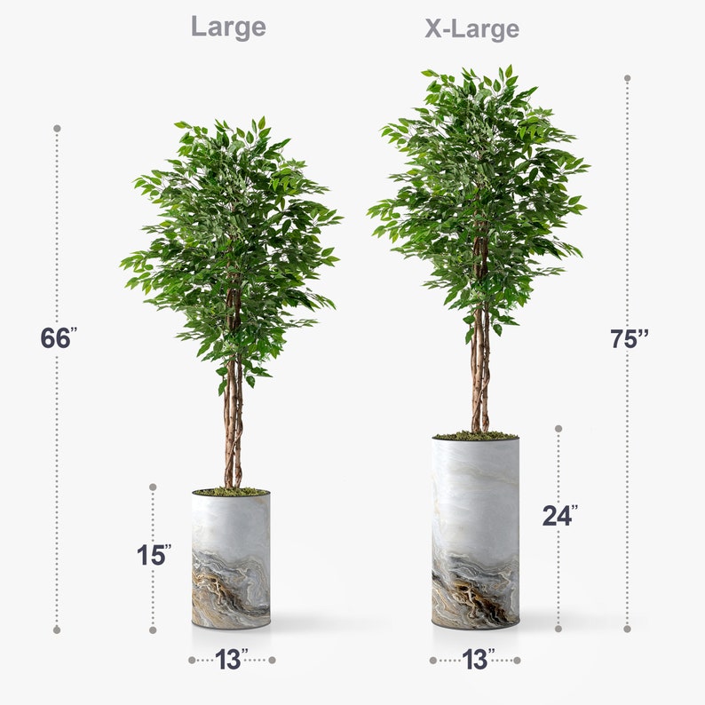 Artificial Tree in Modern Granite Effect Planter Fake Ficus | Etsy