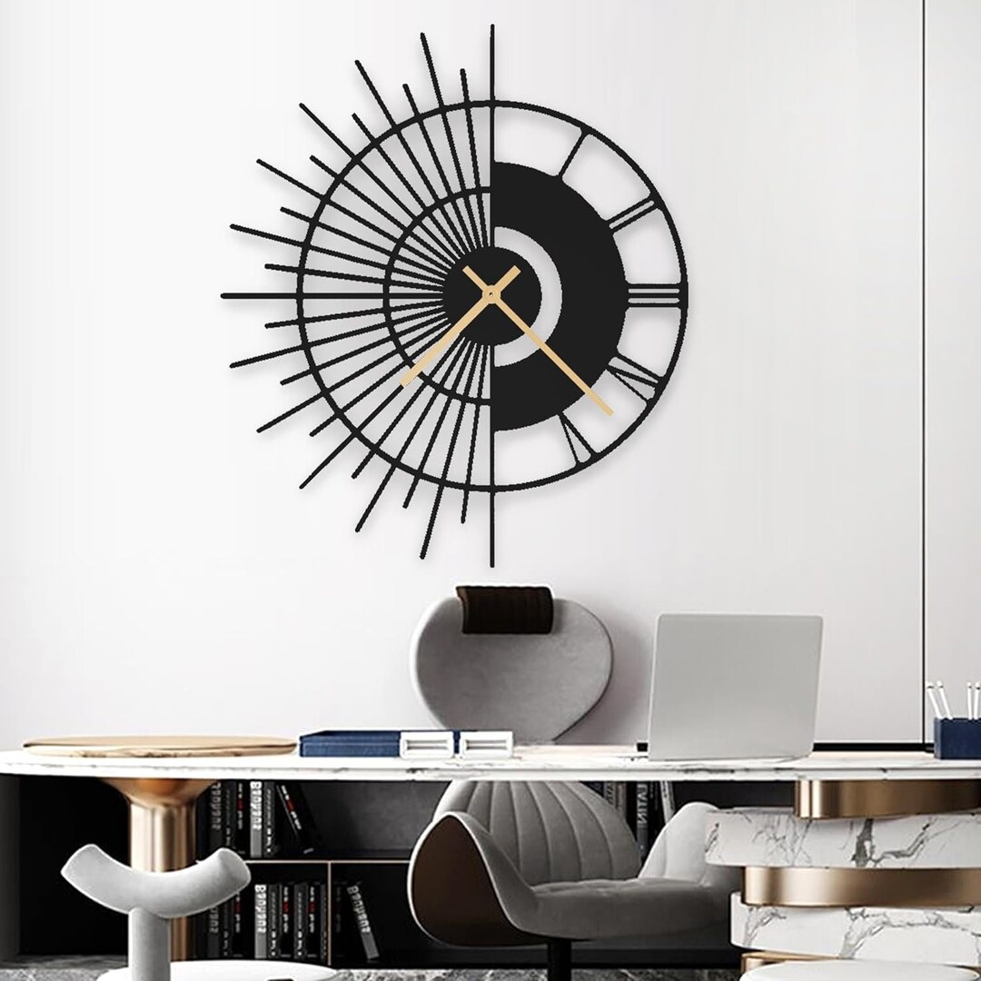 Metal Wall Clock,unique Wall Clock, Oversized Wall Clock,mid Century