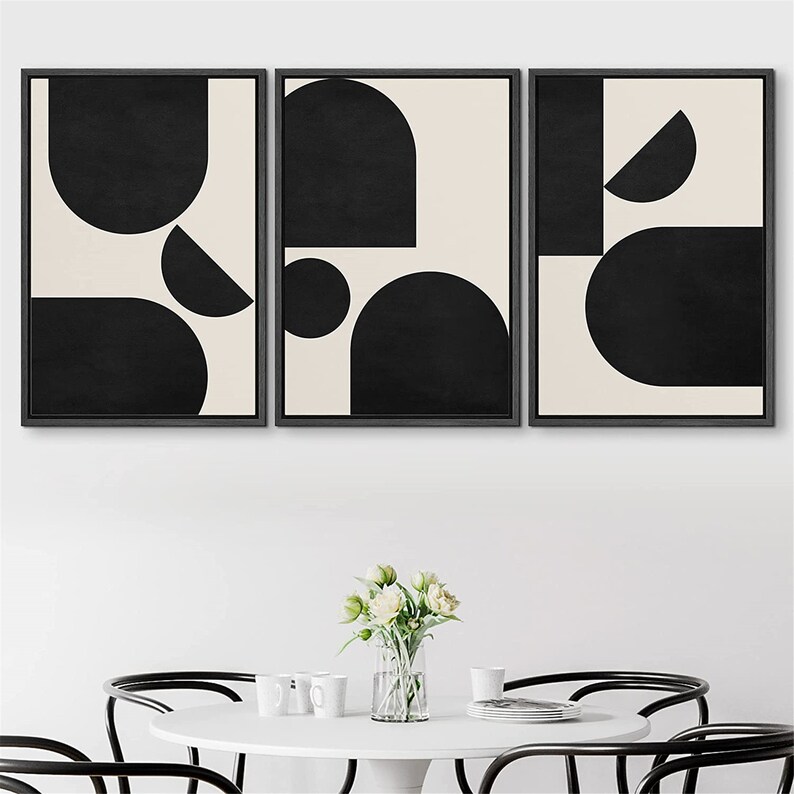 SIGNWIN 3 Piece Framed Canvas Print Wall Art Geometric Arch Etsy