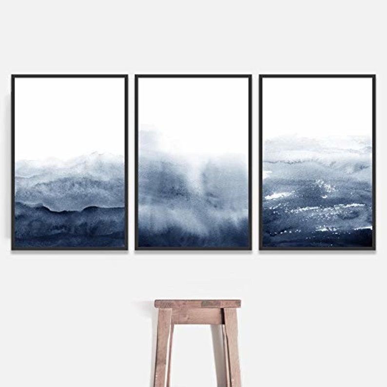 signwin 3 Piece Framed Canvas Wall Art Fog Canvas Prints Home Artwork Decoration for Living Room,Bedroom