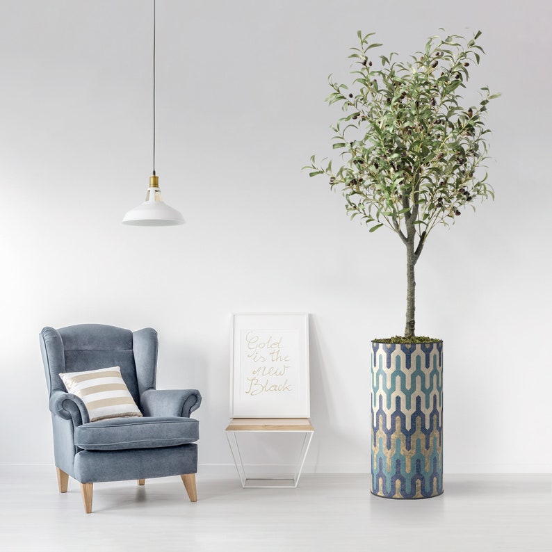 Artificial Tree in Modern Planter, Fake Olive Silk Tree, Artificial Plant for Indoor and shops Outdoor Home Decoration