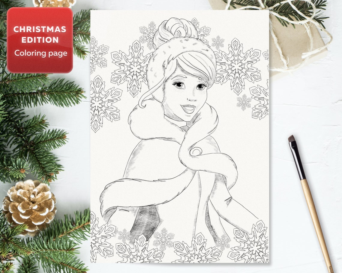 Snowgirl in a raincoat Coloring pages Printable coloring | Etsy
