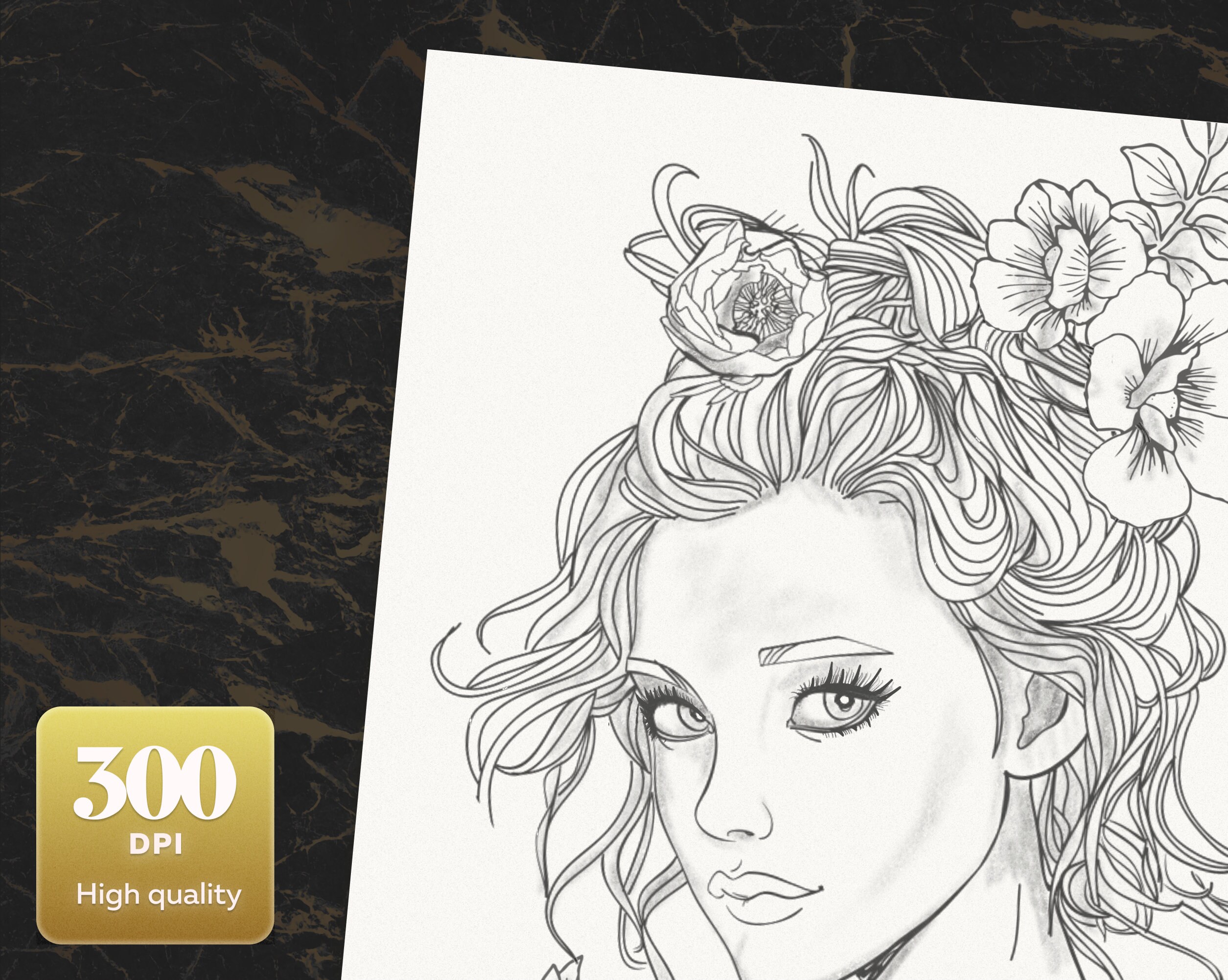 Printable coloring pages adult Coloring book with women from | Etsy