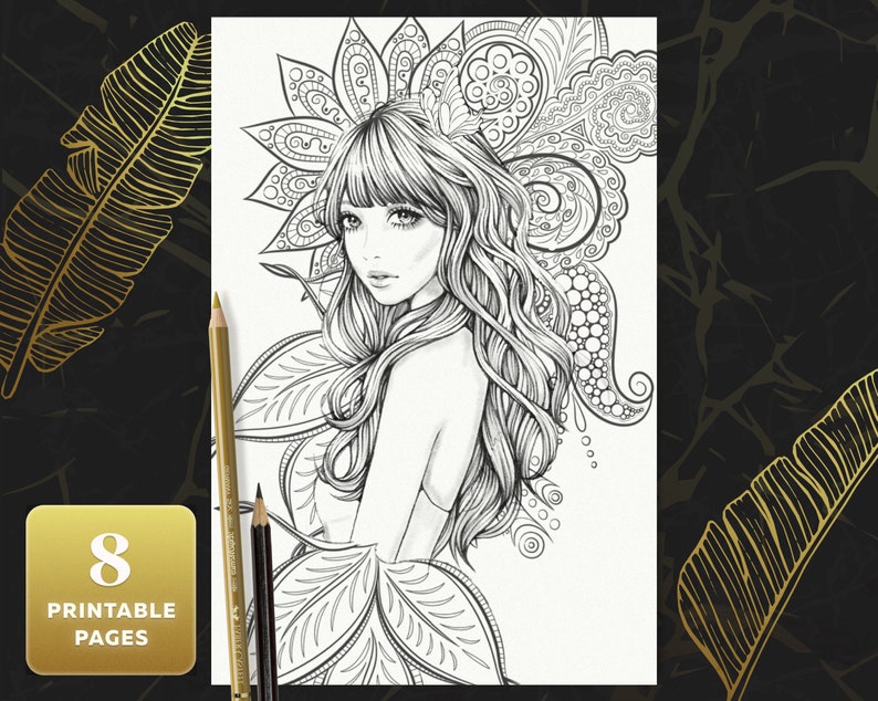 Printable Coloring Book for adults Etsy