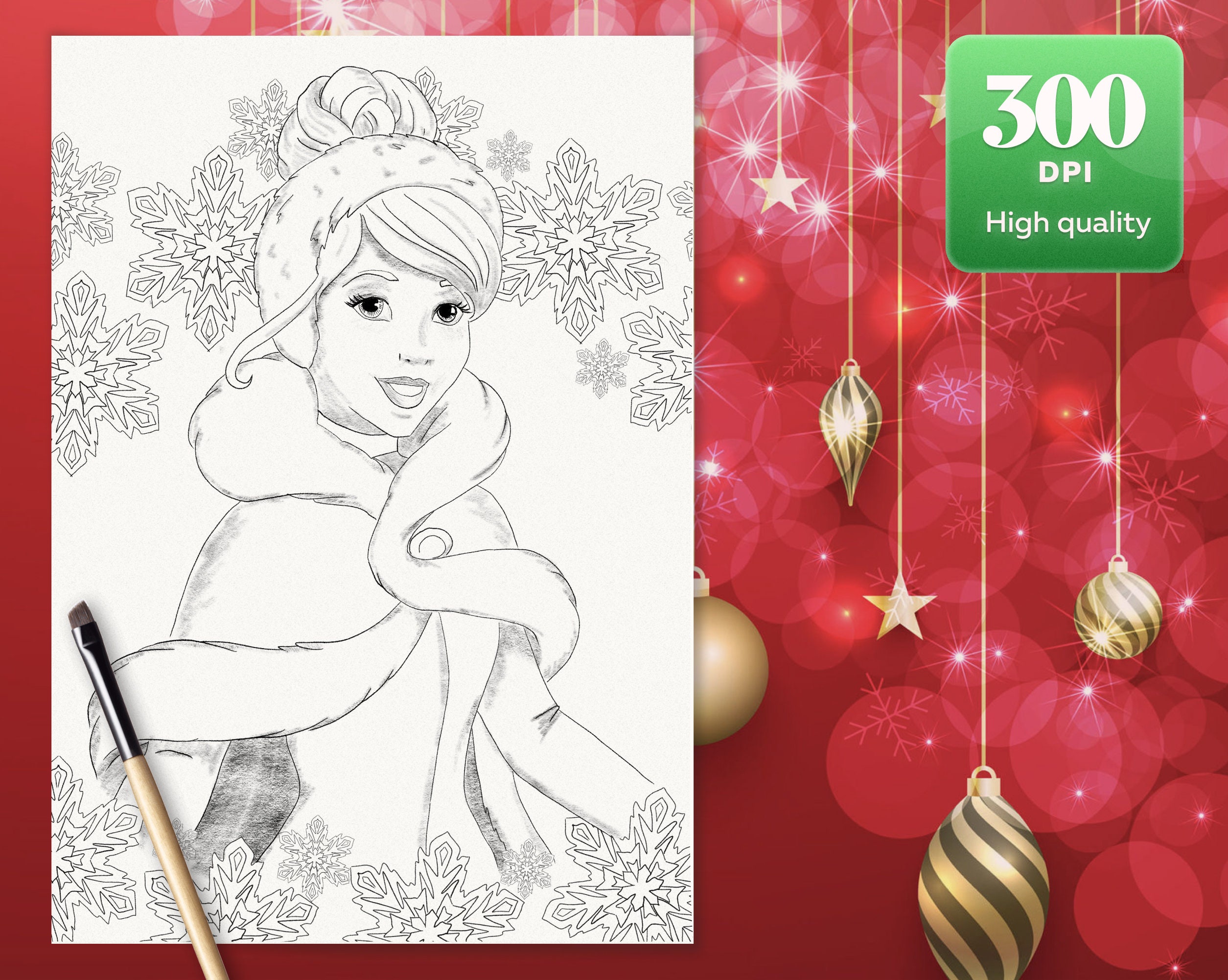 Snowgirl in a raincoat Coloring pages Printable coloring | Etsy