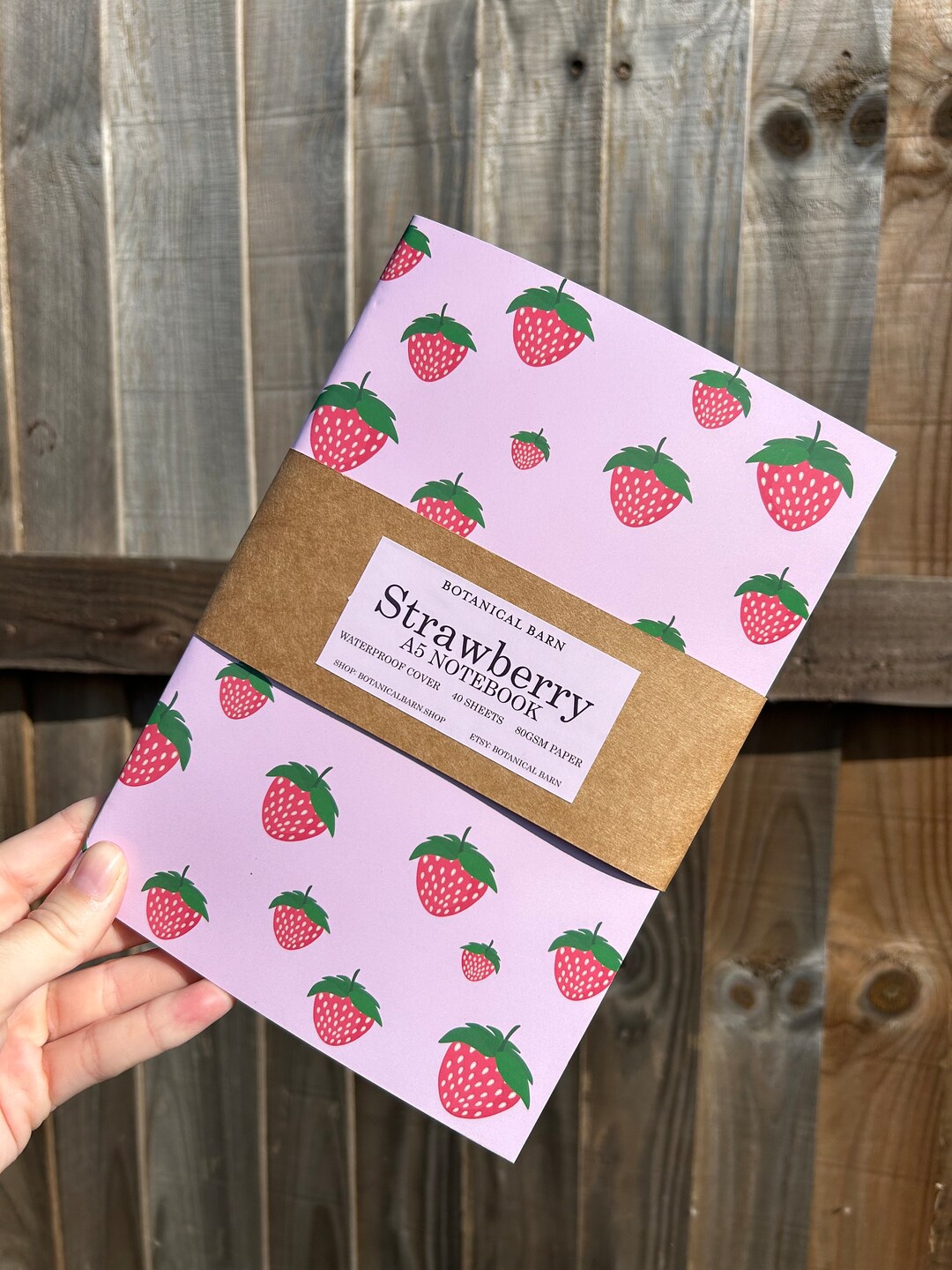 Notebook Strawberry Notebook Plant Stationary Book Etsy UK