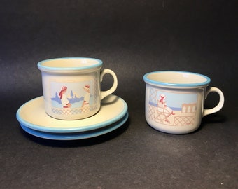 Vintage Italian Espresso Coffee Cups Set of 2, Glass and Vintage Italian Espresso Coffee Cups Set of 2, Glass and
