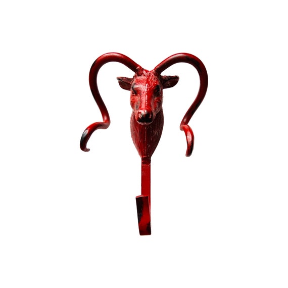 Handpainted Red Cast Iron / Metal Goat Shape Coat Hanger, Animalia Heavy  Metal or Cast Iron Wall Hanger, Country Style -  Canada