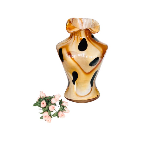 Murano Style Art Glass Female Bust Vase Necklace Holder Hand Etsy