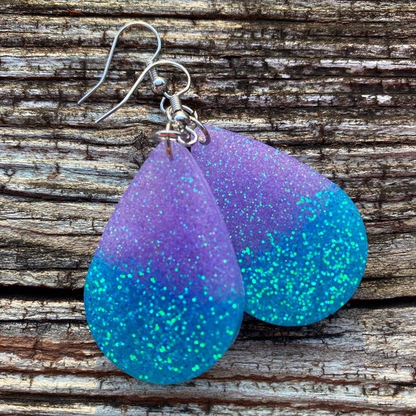 Glitter earrings| Glitter earrings resin| Lightweight drop earrings| Drop earrings| colorful earrings
