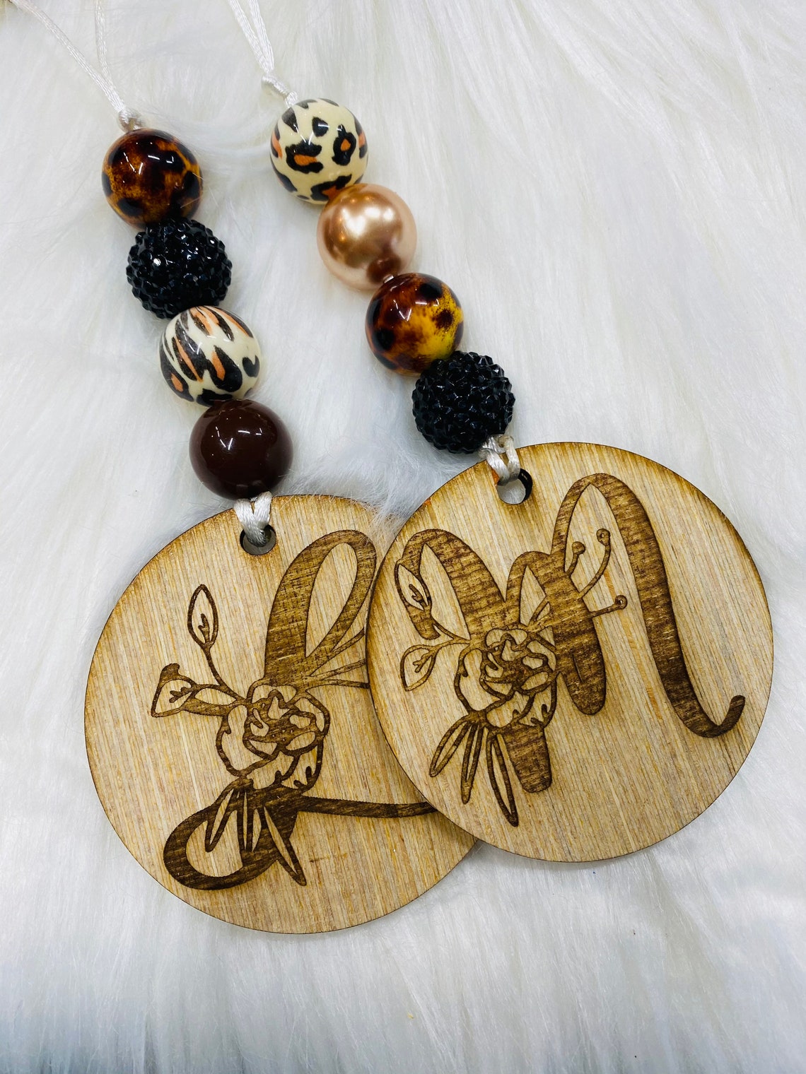 Wood car charms mirror charm engraved car charm Etsy