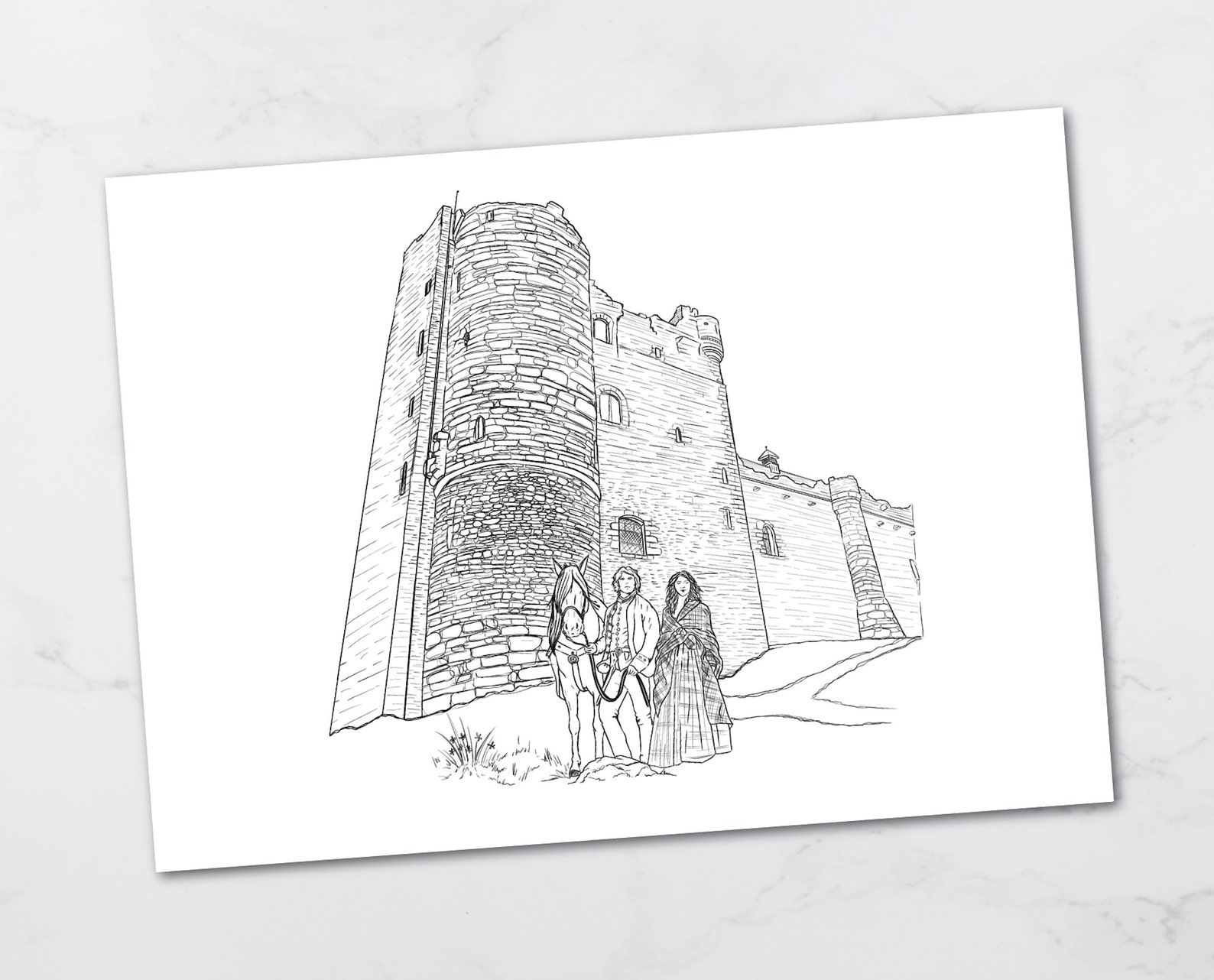 Download OUTLANDER Jamie and Clare outlander Castle Scottish | Etsy