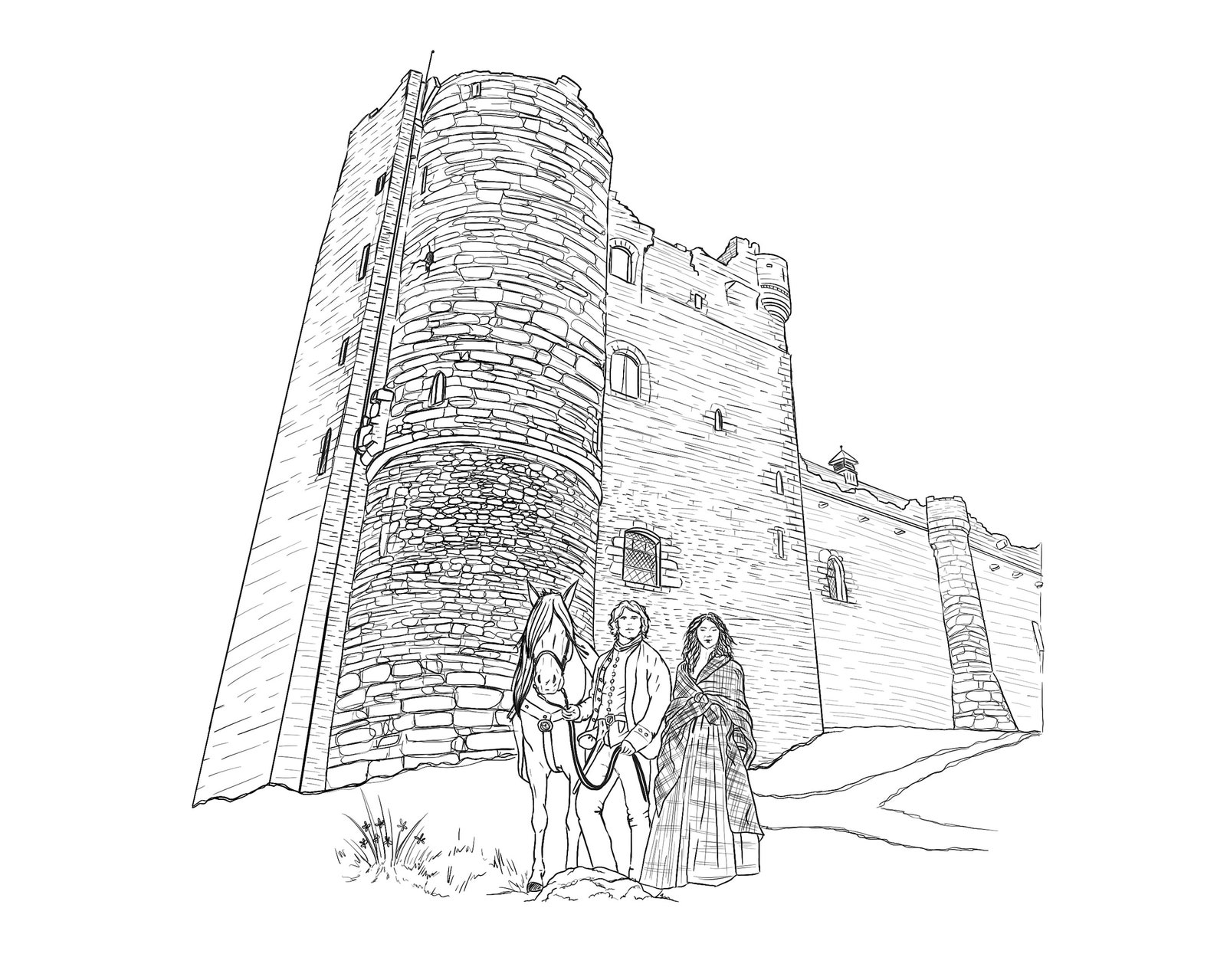 Download OUTLANDER Jamie and Clare outlander Castle Scottish | Etsy