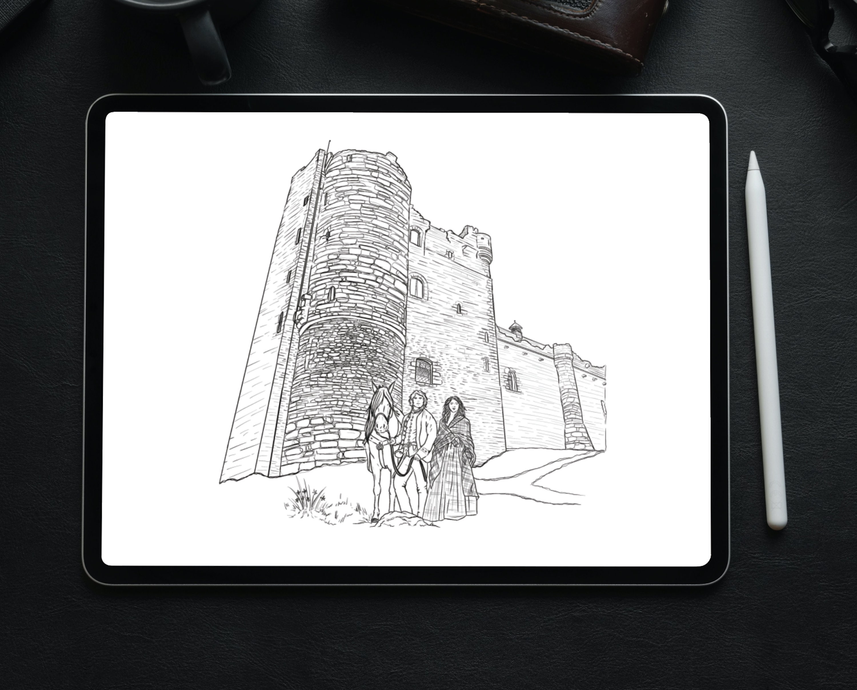 Download OUTLANDER Jamie and Clare outlander Castle Scottish | Etsy