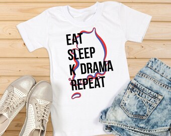 Eat sleep kdrama repeat shirt, Korean drama fan, Kdrama fan tshirt, Kdrama tee, Korean drama shirt, Korean drama tee, Kdrama shirt