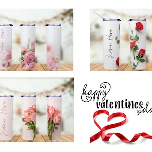 Personalized mothers day tumbler, valentines day gift idea, roses tumbler, custom tumbler, red roses tumbler, reusable water bottle