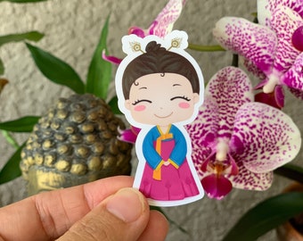 Adesivo per drama coreano: abito hanbok, adesivo per laptop resistente all'acqua